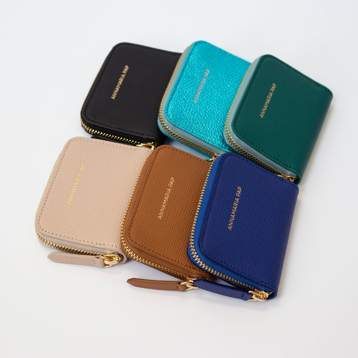 LISA mini leather wallet TURQUOISE METAL