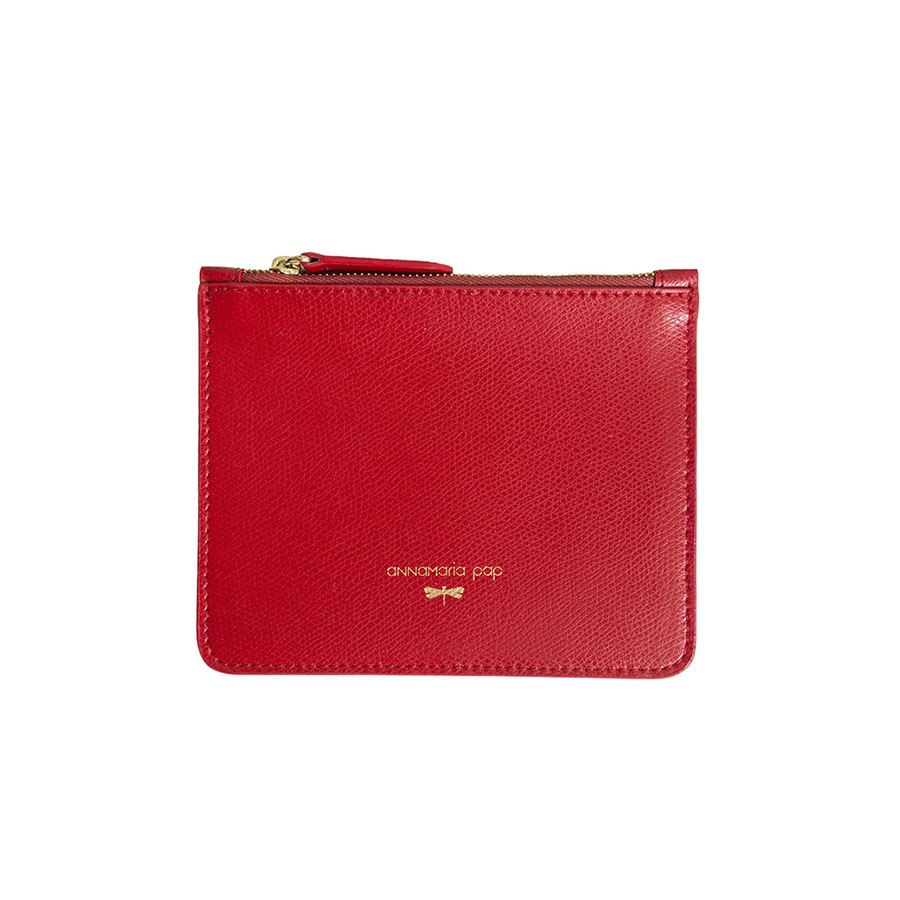 ANNE Sourcherry small leather pouch