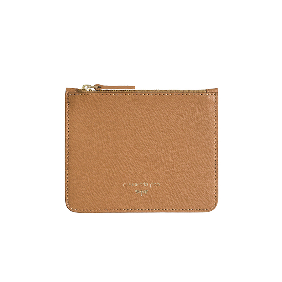 ANNE Caramel small leather pouch