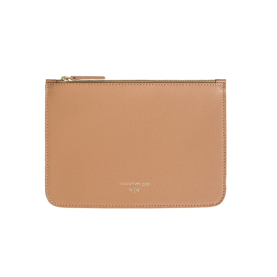 ANNE Caramel leather pouch