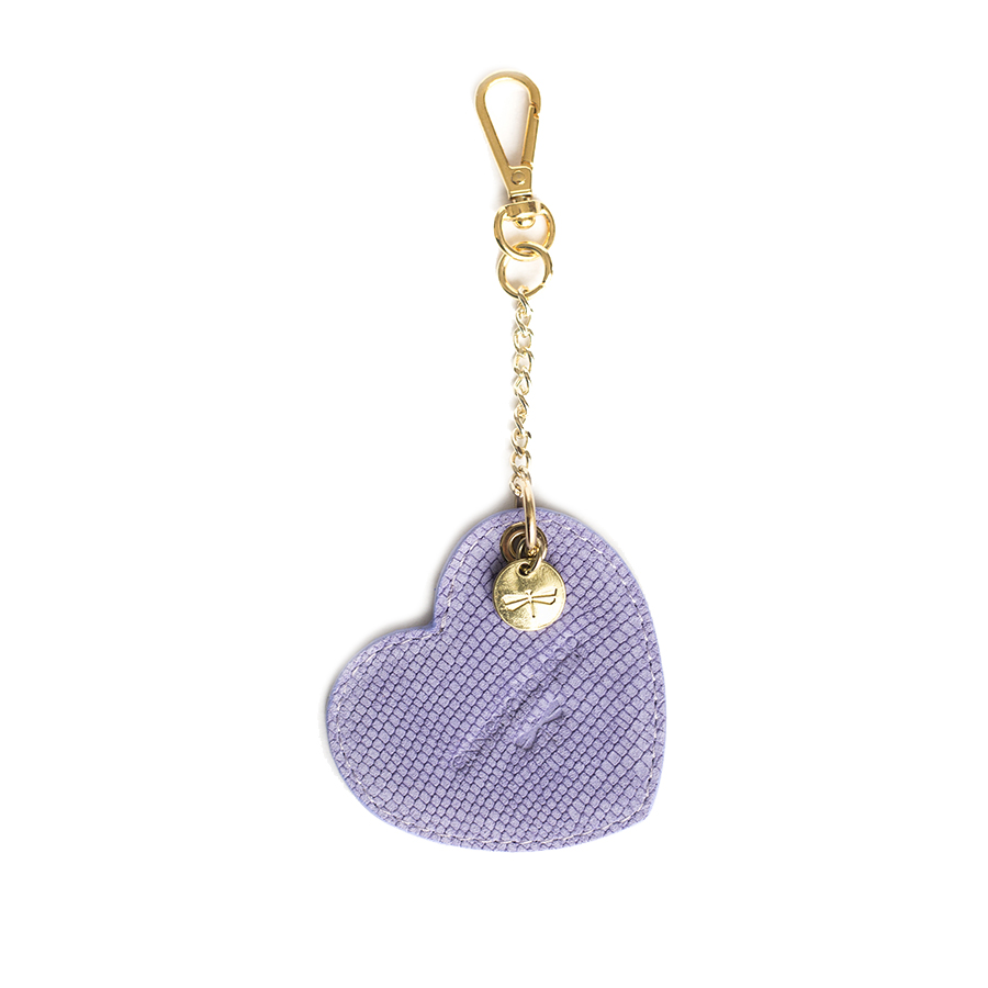 HEART Lilac leather charm
