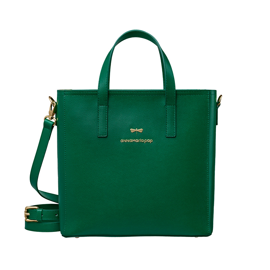 CHERYL Emerald green leather bag
