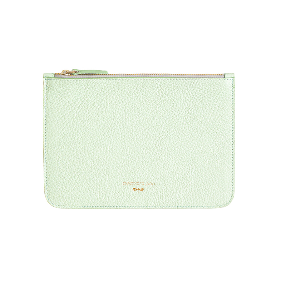 ANNE Mint leather pouch