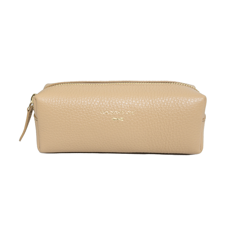 GWEN Sand leather beauty bag