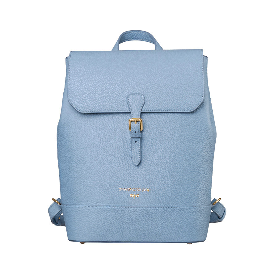 HALEY Powderblue leather backpack