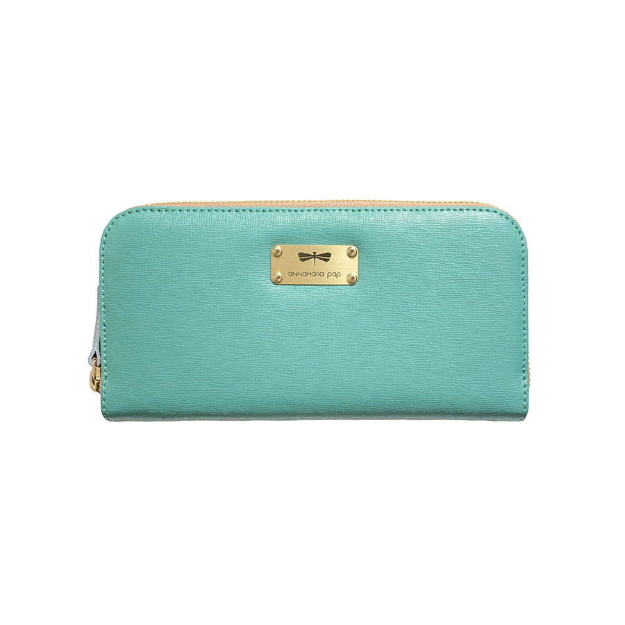 LILIAN Turquoise leather wallet