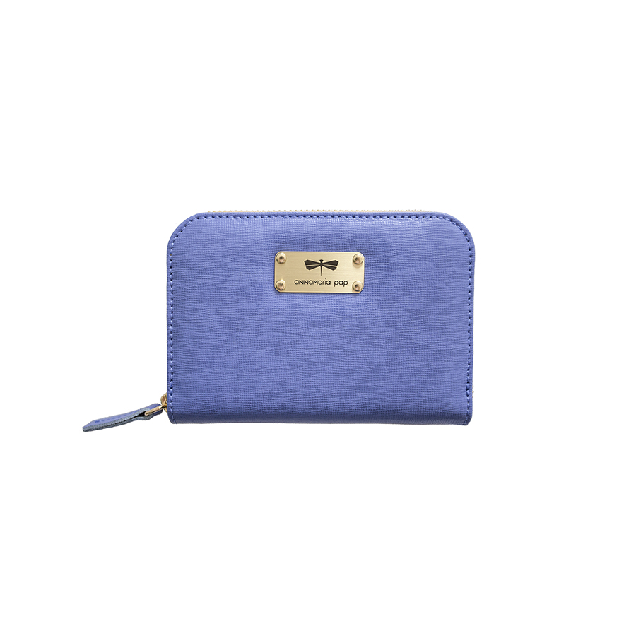 VICKY Plum blue leather wallet