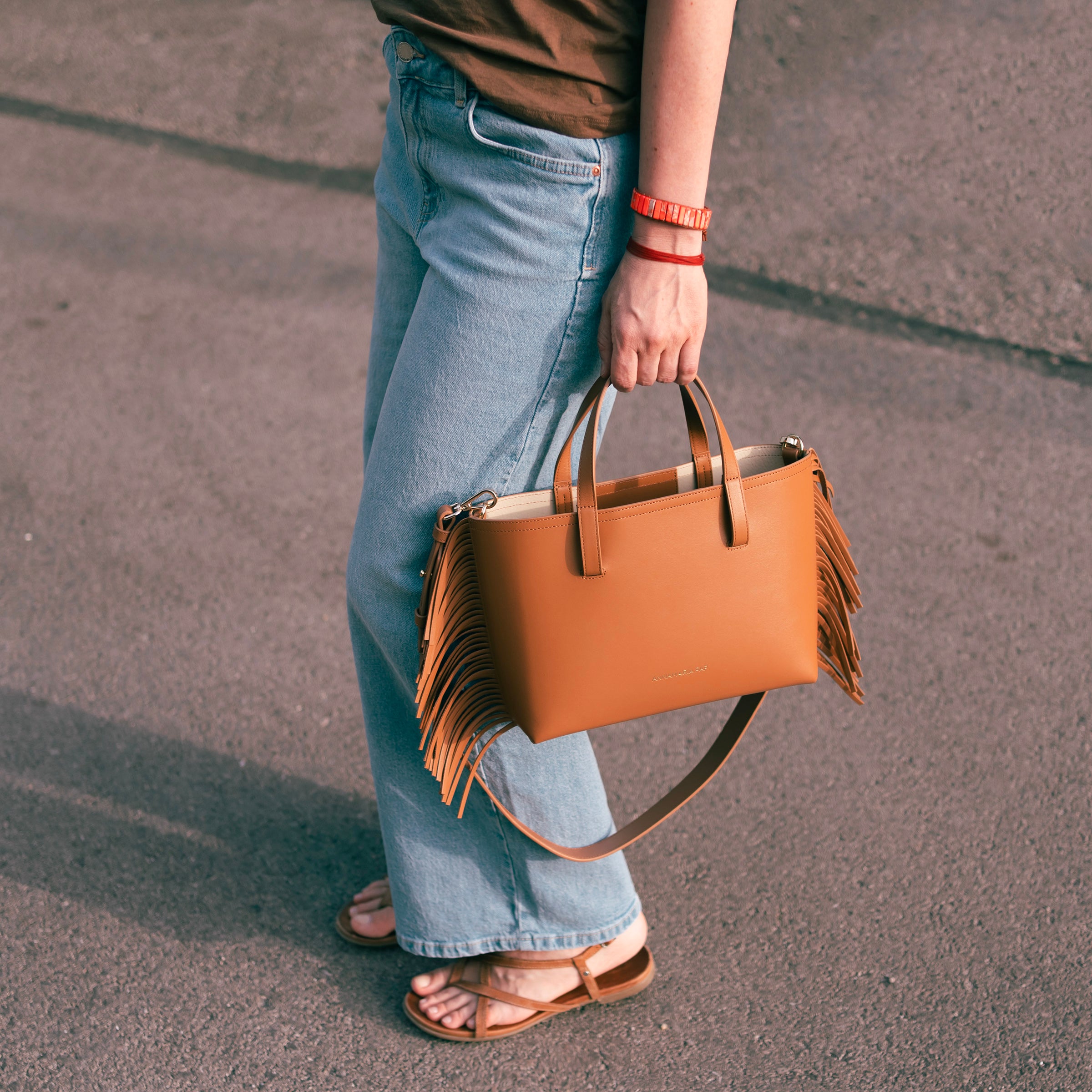 MILA fringe leather handbag
