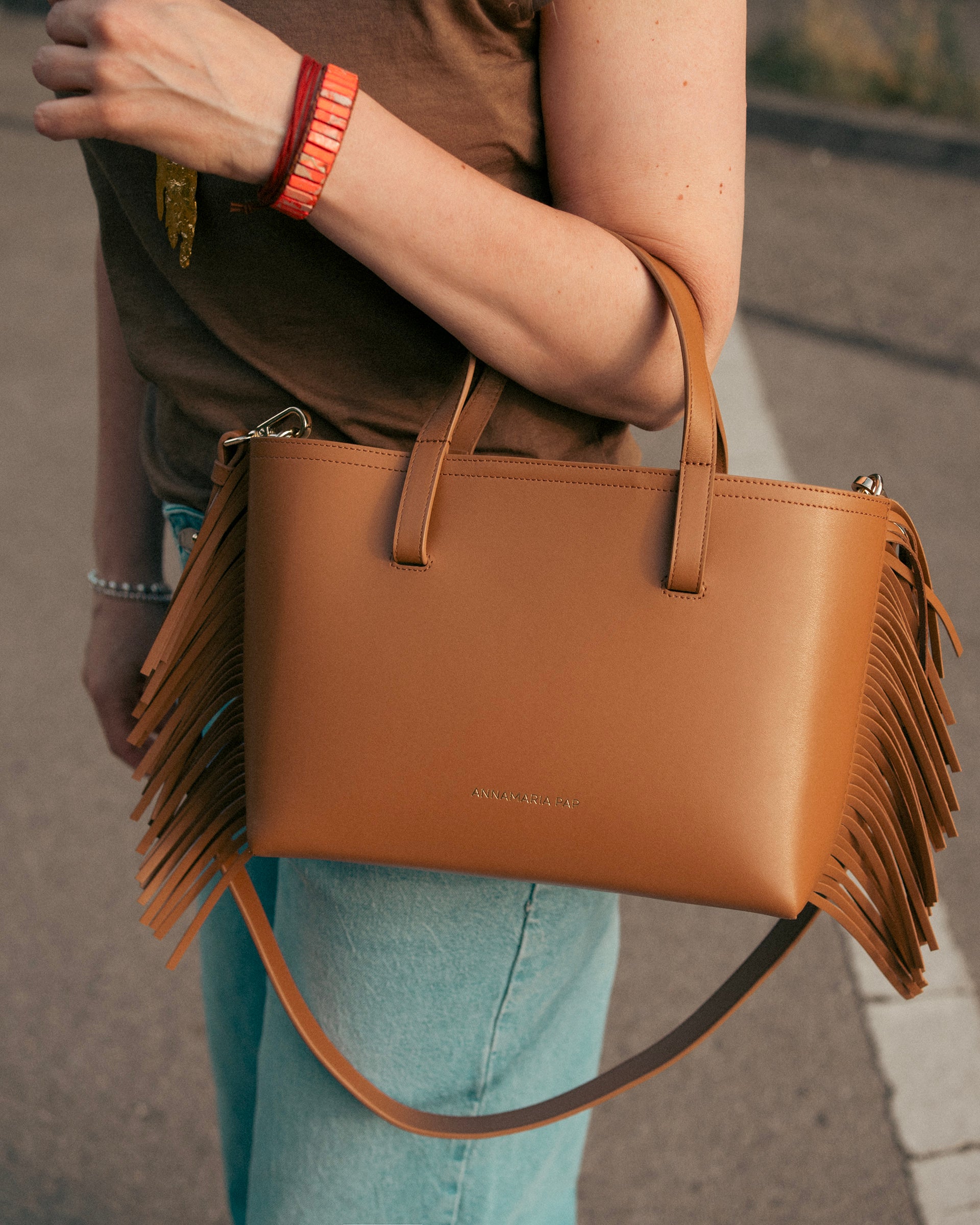 MILA fringe leather handbag