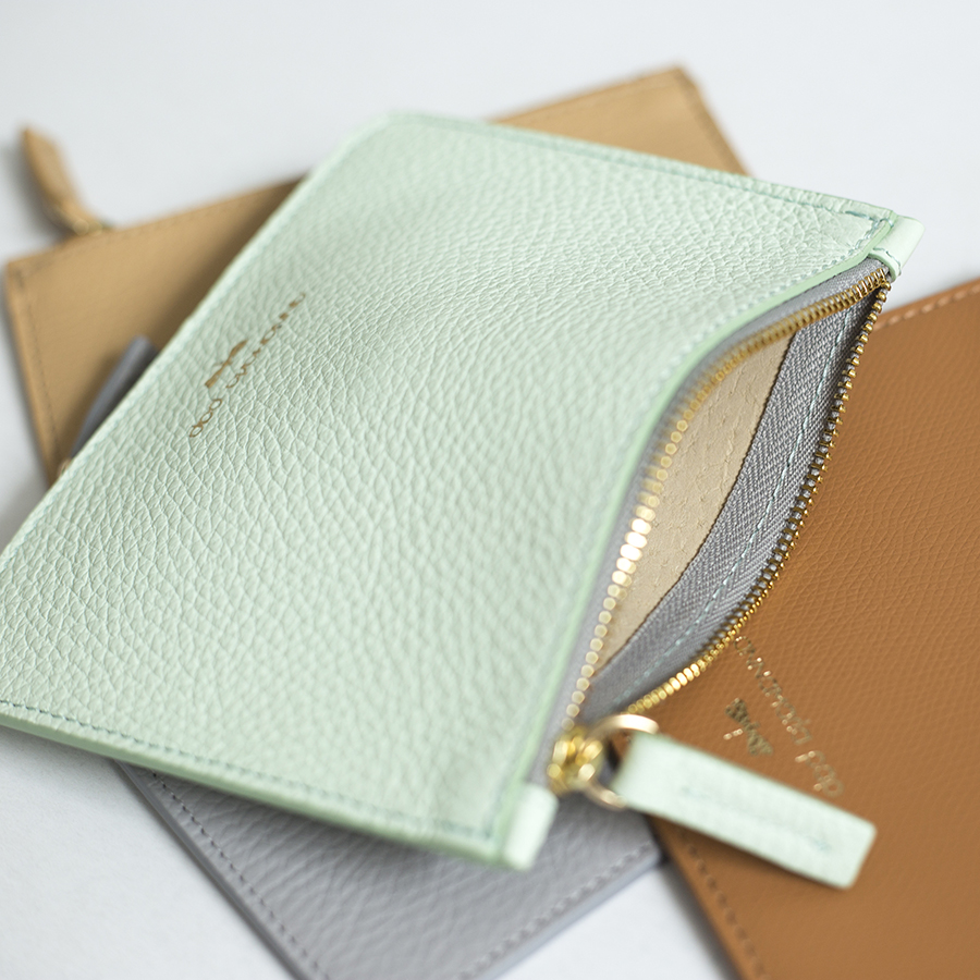 ANNE Mint small leather pouch