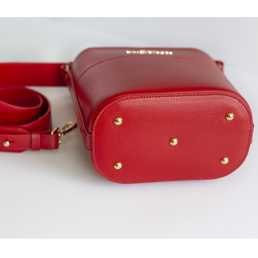 CARLY mini sour cherry leather bag