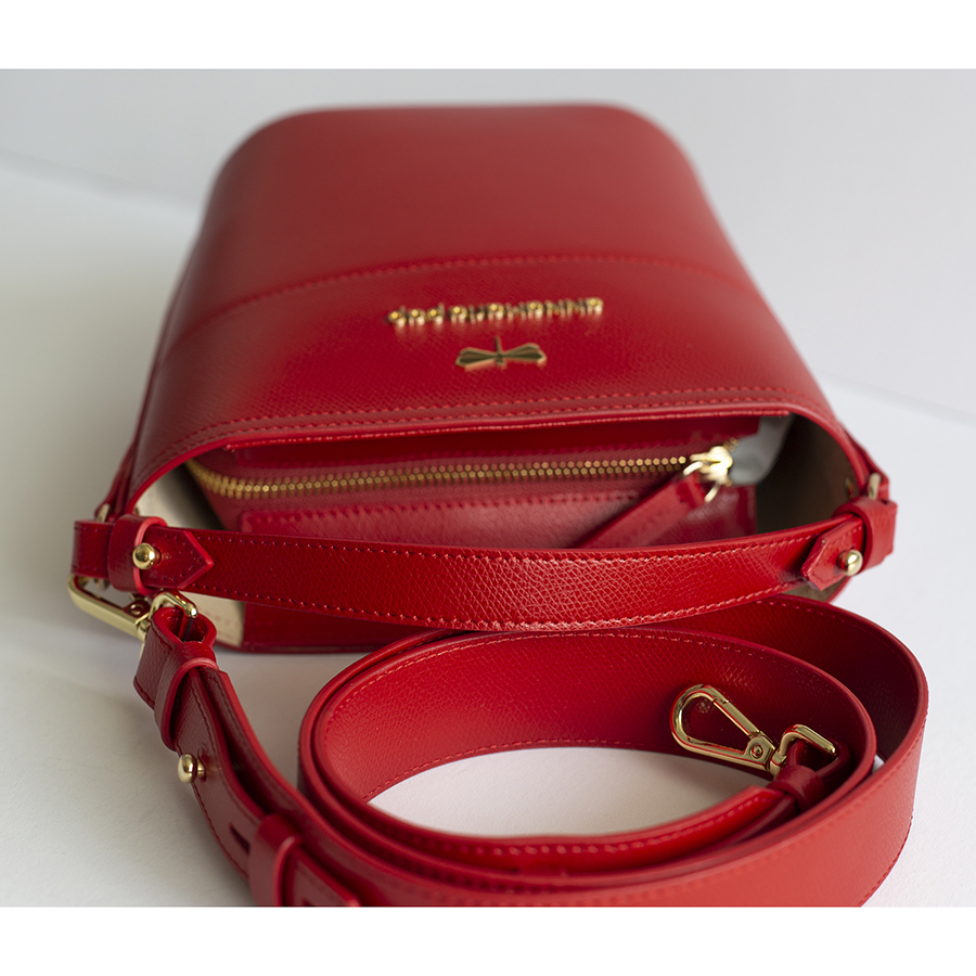 CARLY mini sour cherry leather bag