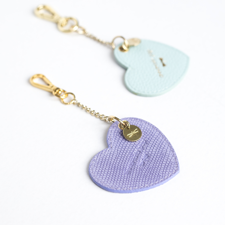 HEART Lilac leather charm