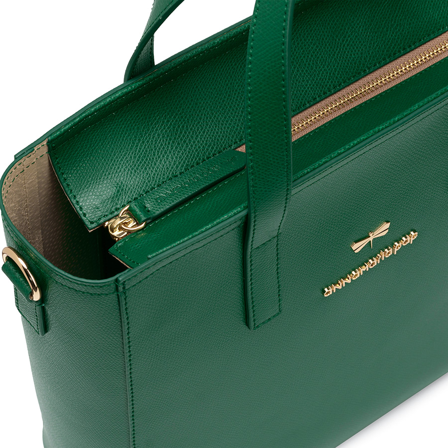 CHERYL Emerald green leather bag