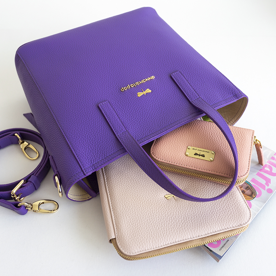 CHERYL Purple leather bag