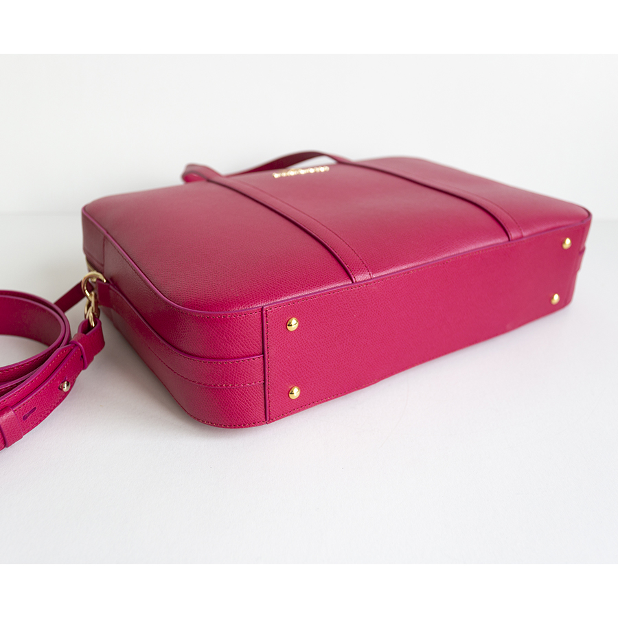 CLARE Raspberry leather notebook bag