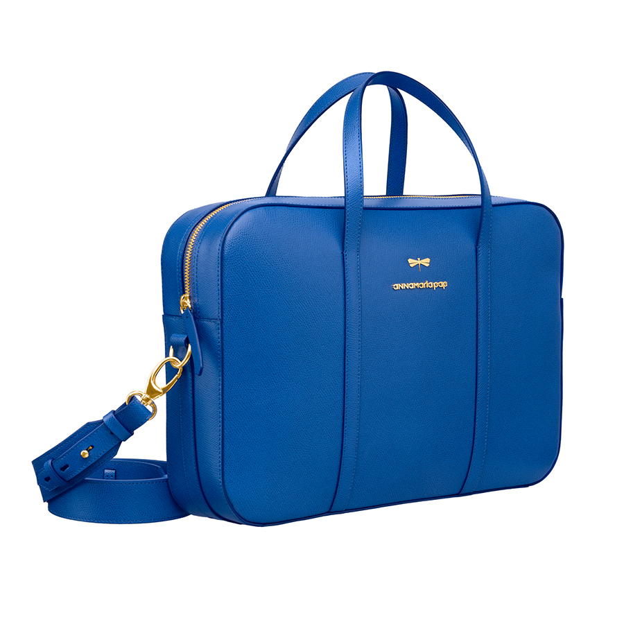 CLARE royalblue leather notebook bag