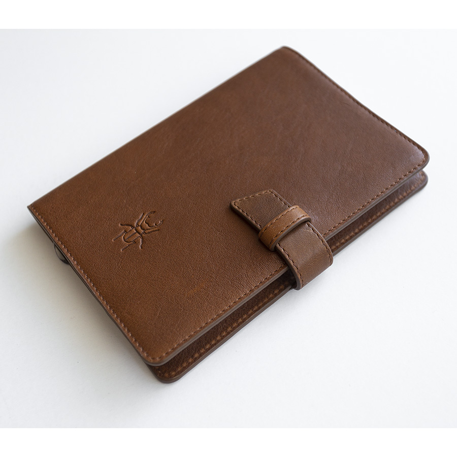 FRIDAY MINI brown natural leather case
