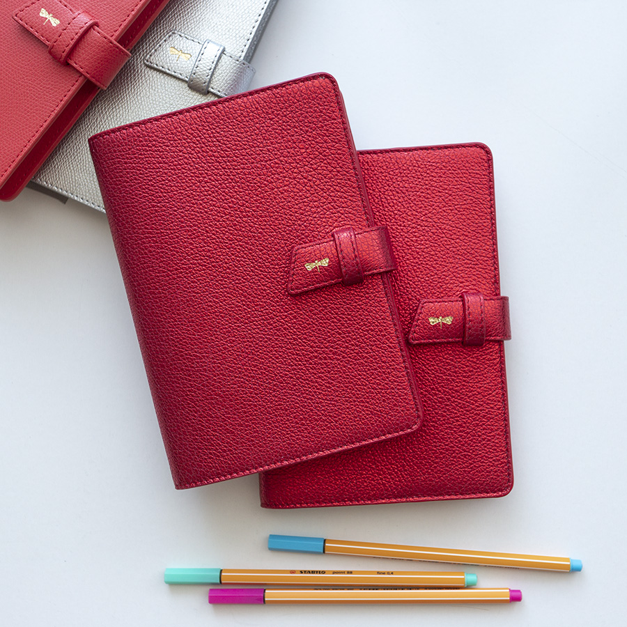 FRIDAY MINI Metal red leather case