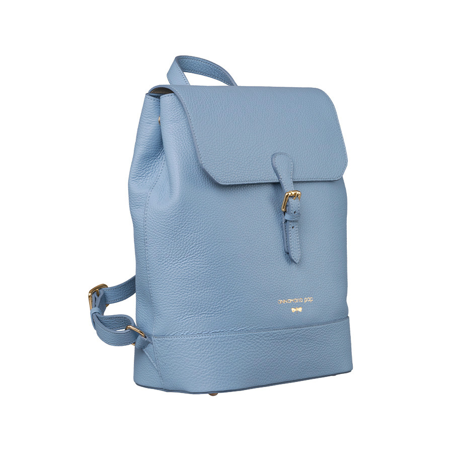 HALEY Powderblue leather backpack