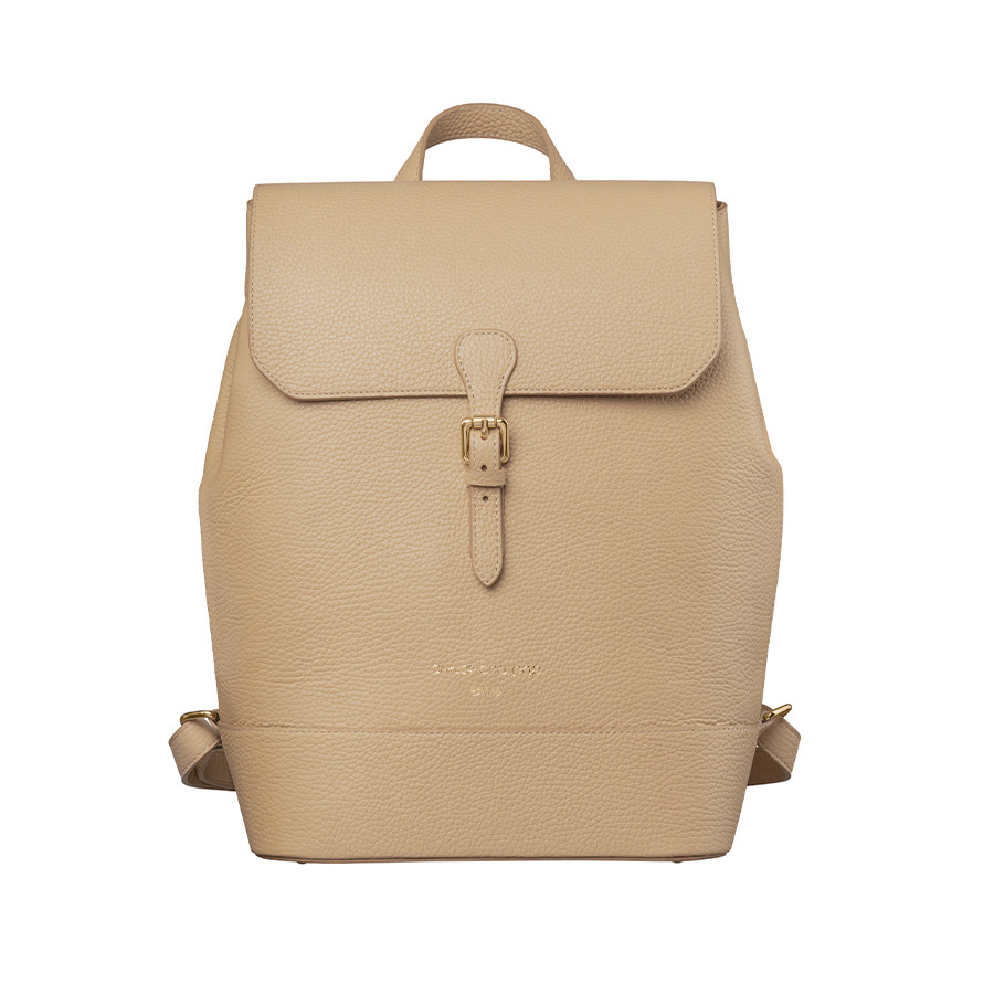 HALEY Sand leather backpack