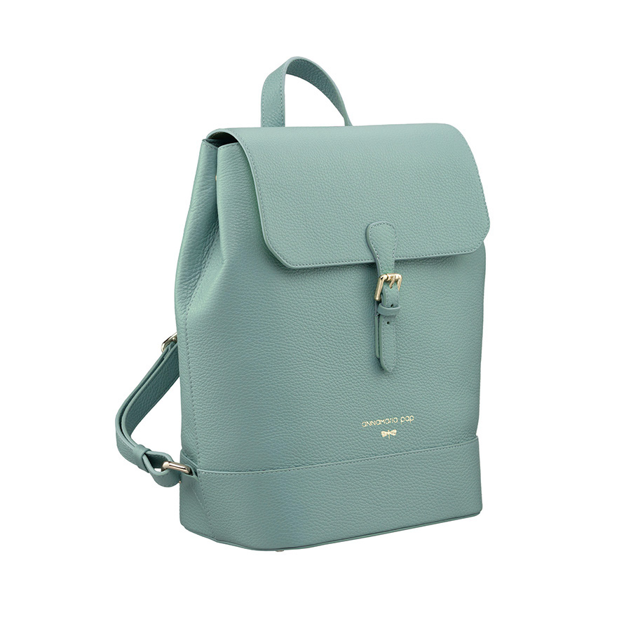 HALEY Jade green leather backpack