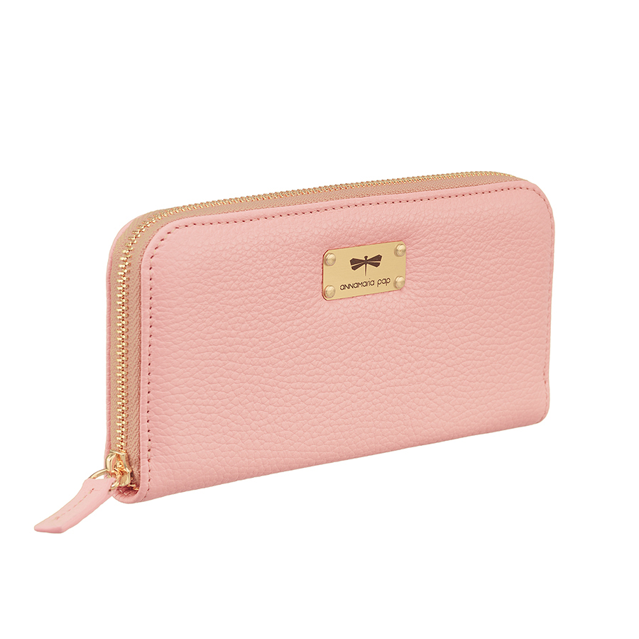 LILIAN Flamingo pink leather wallet