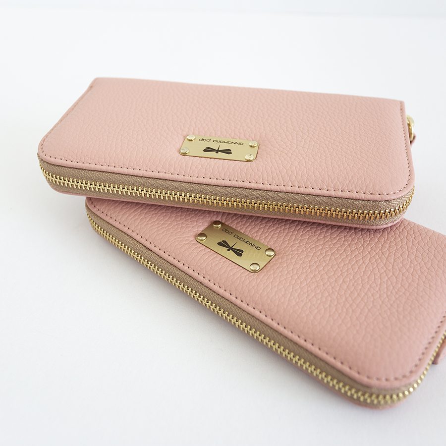 LILIAN Flamingo pink leather wallet