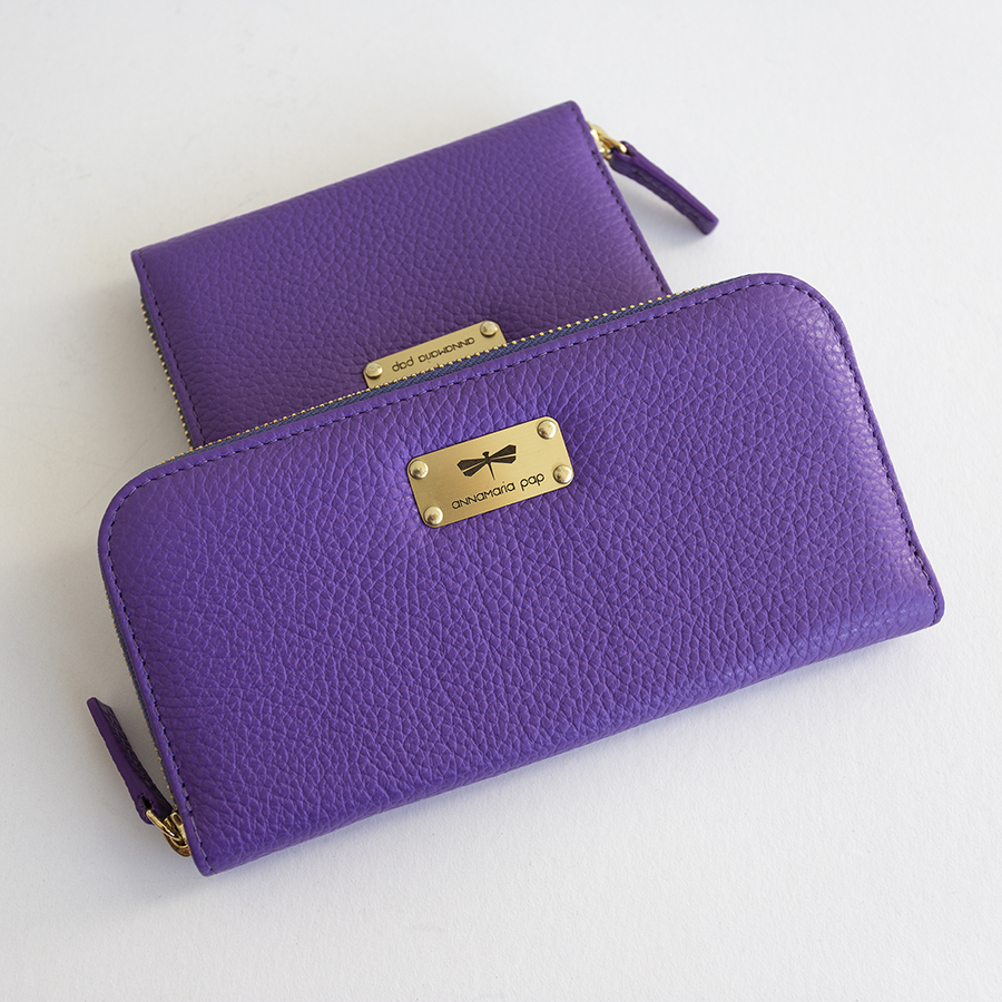 LILIAN Lilac leather wallet