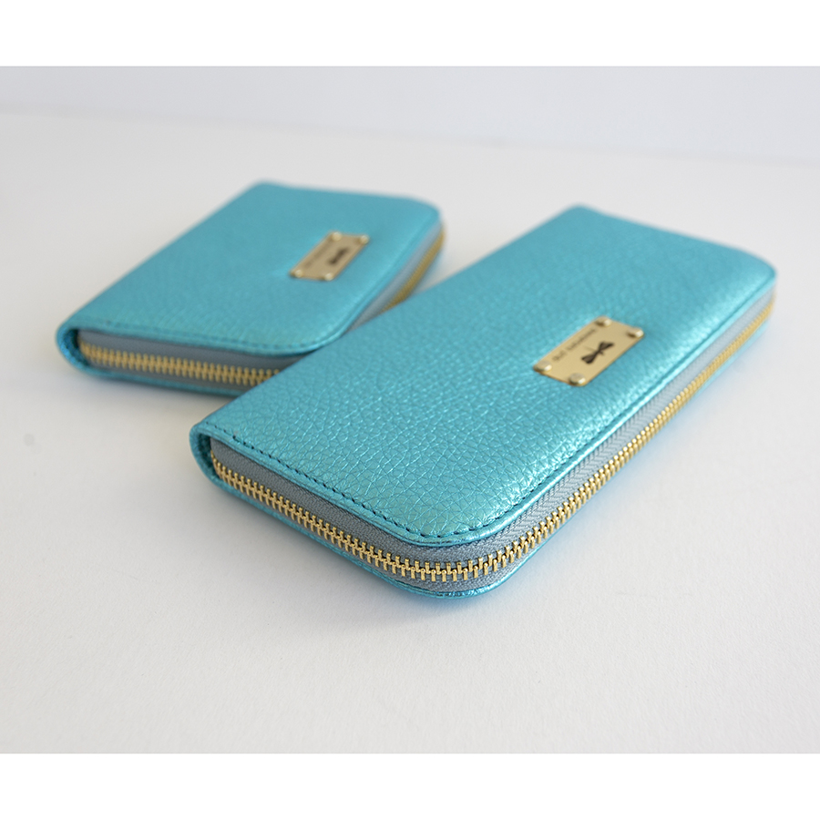 LILIAN Shiny turquise leather wallet