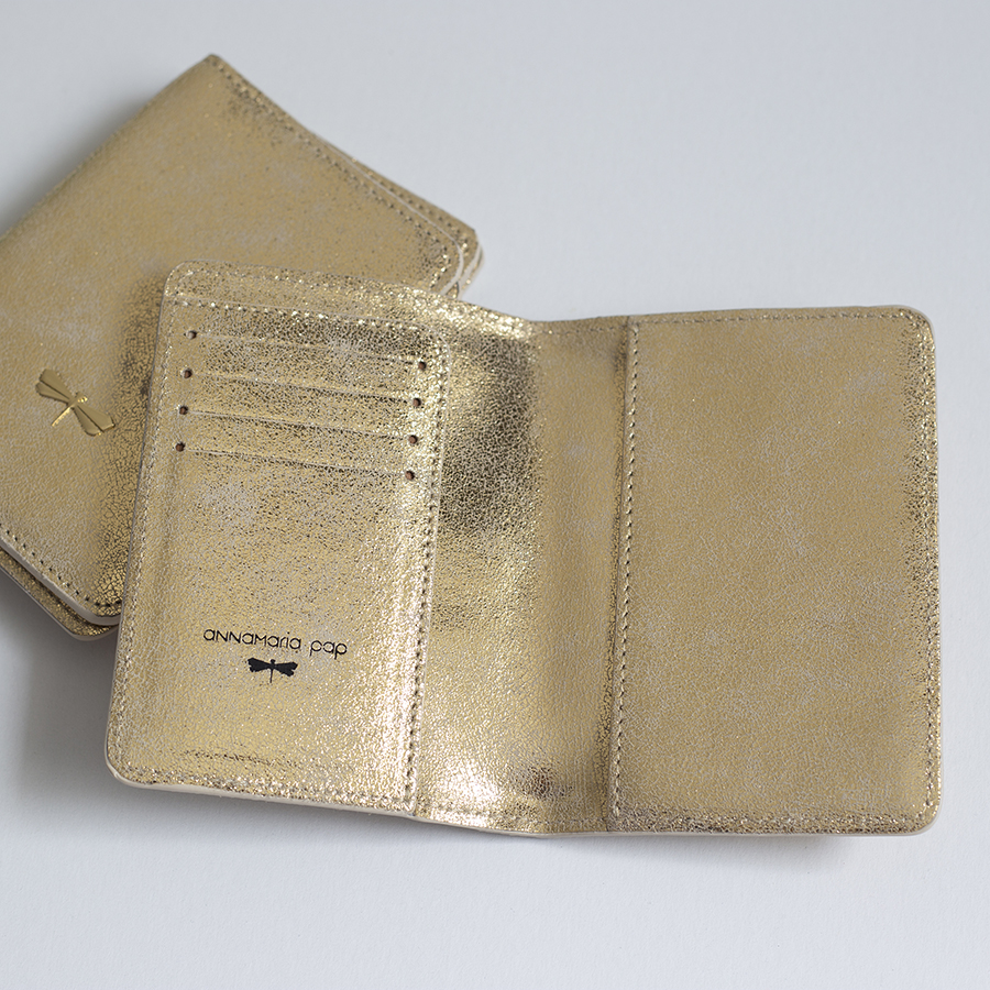 MONA  Gold glitter leather case