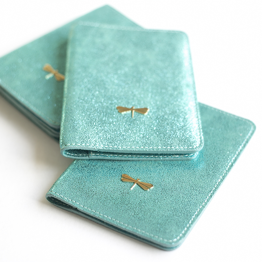 MONA  Turquoise sparkling leather case