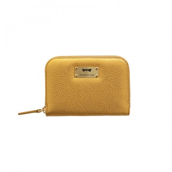 VICKY Fényes sárga arany bőrpénztárca 