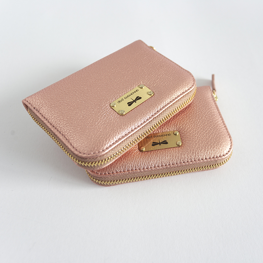 VICKY Shiny rose leather wallet
