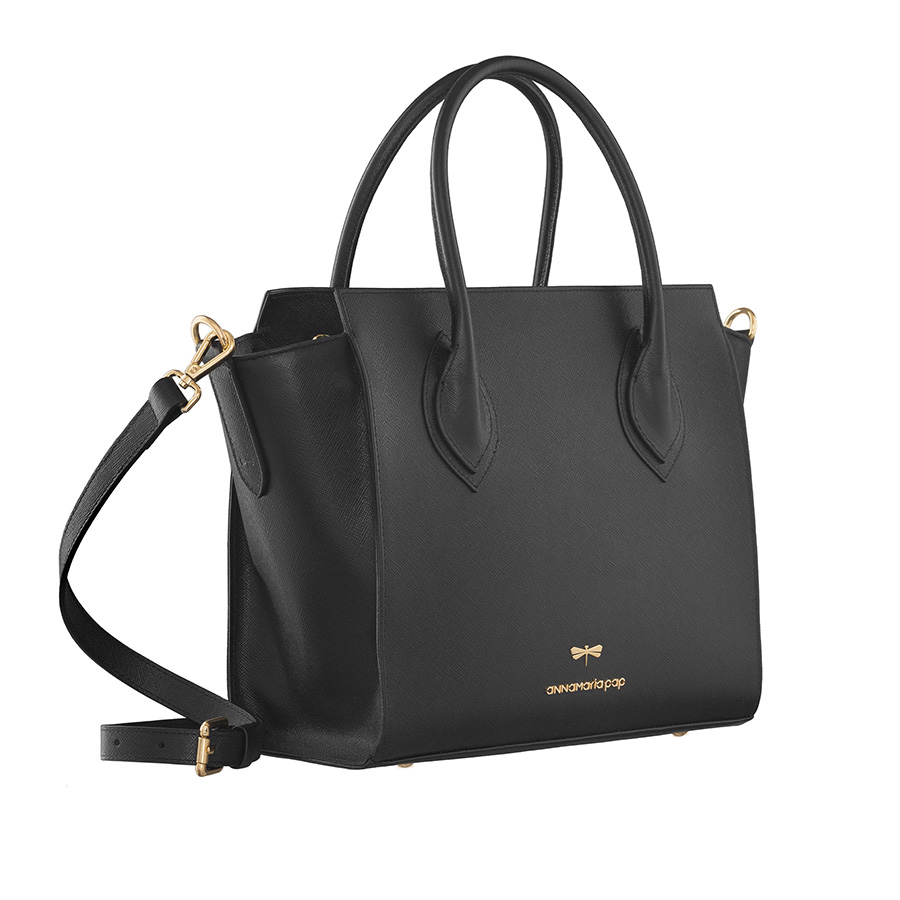 LUCILLA Black leather handbag