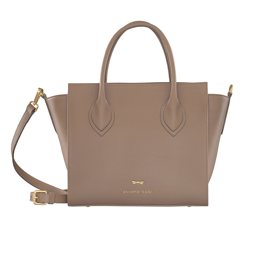 LUCILLA Capuccino leather handbag